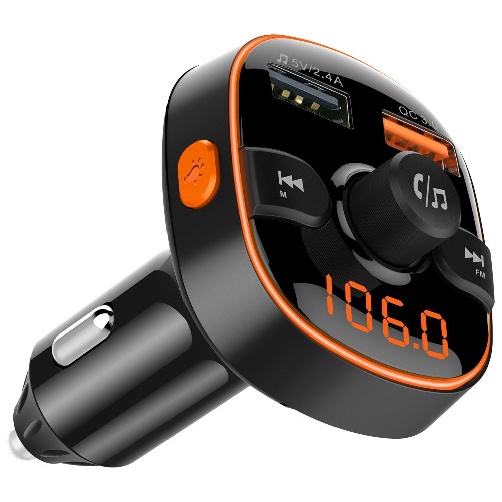 Cross-border Wholesale QC3.0 fast charge Car Bluetooth MP3 player car FM transmitter colorful atmosphere light display