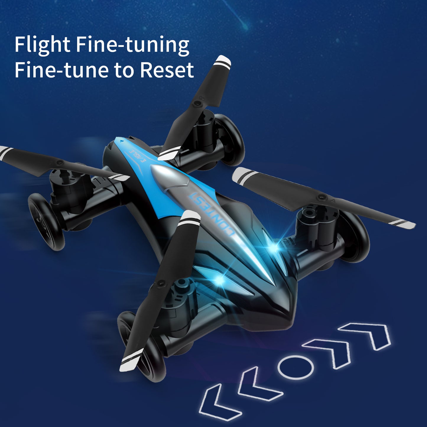 Cross-border Amazon remote control drone toy stunt landing air dual-use four-axis aircraft can be set to take off