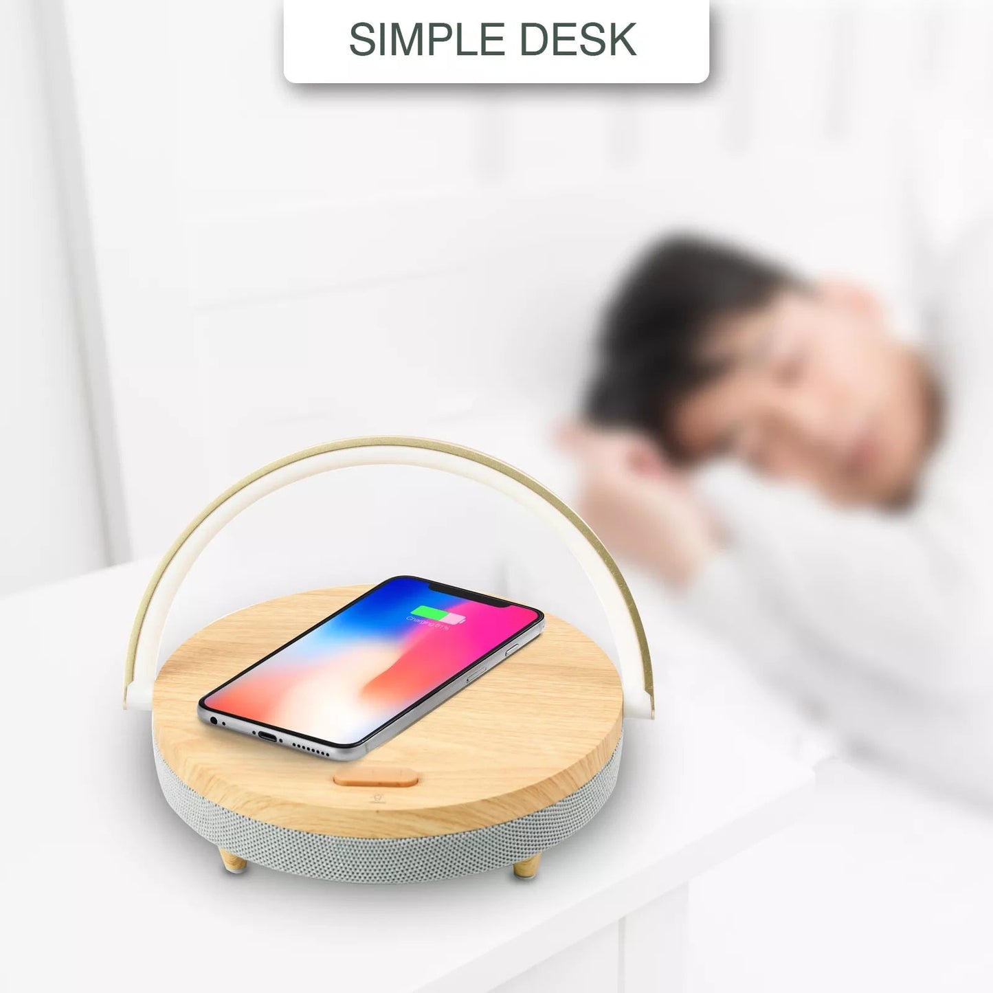 S21 Pro Bluetooth Speaker Wood Wireless Chargers LED Lamp Music Bedside Lamp Wireless Charger for Women Men Dad Mom