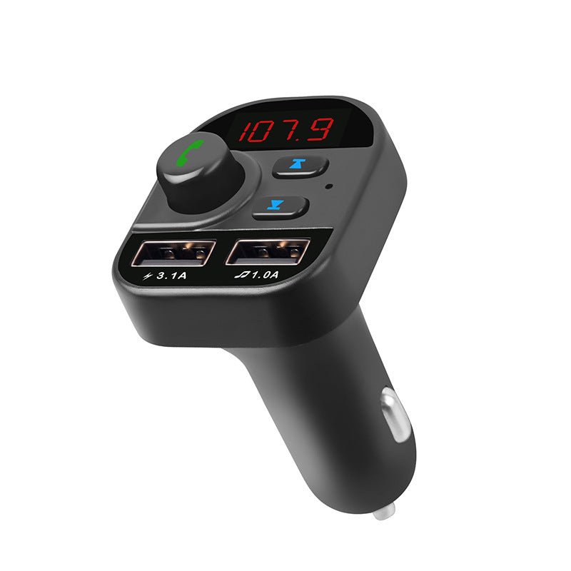 Car charger MP3 Bluetooth player FM transmitter inserted U disk phone radio hands-free car charger